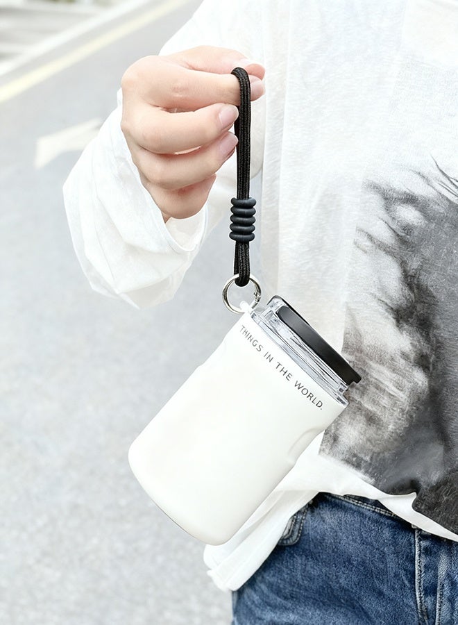 AHAKAC 316 Stainless Steel Coffee Mug - Double-Layer Insulation Cup - Double-Outlet Silicone Straw Water Cup 350ml - Image 4