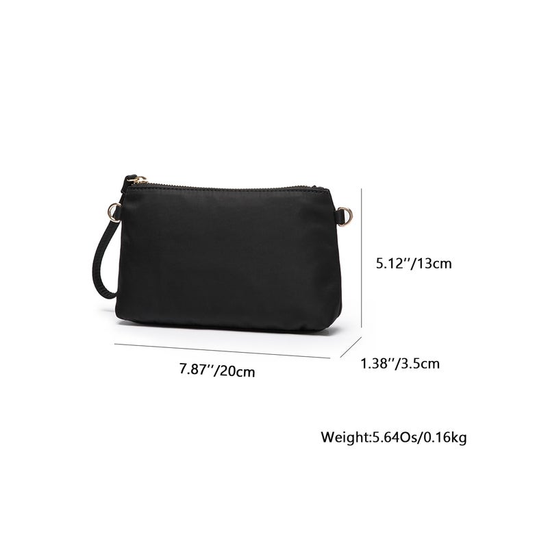 YONBEN Crossbody Handbags Small Crossbody Purse Cell Phone Purse with Simple Design Wrist Strap and Crossbody Strap (Nylon-black) - Image 3