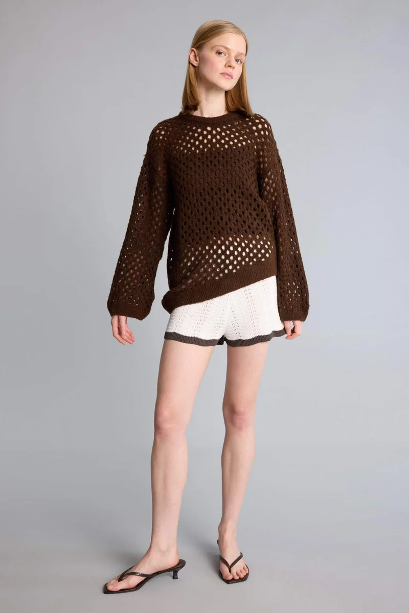 ديفاكتو Regular Fit Crew Neck Knitwear Pullover
