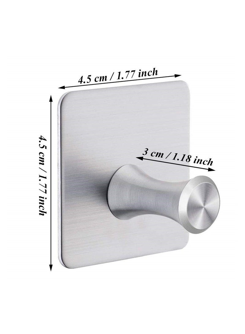 Self-Adhesive Hooks, 4 Pack Heavy Duty Wall Hooks, 304 Stainless Steel Waterproof Bathroom Hooks, No Drilling Wall Mounted Hanger Waterproof Hooks for Kitchen, Bathroom, Office Closet - Image 4