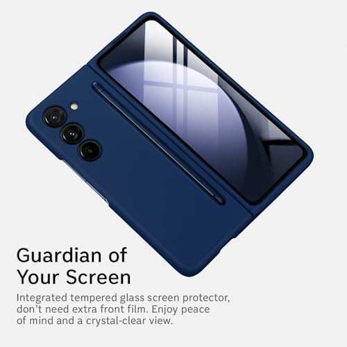 Tech Trendz TechTrendz Ultra Slim Premium Case for Samsung Galaxy Z Fold 7 with Built in Compact S Pen Holder and Storage Slot (Fold 7 - Dark Blue) - Image 2