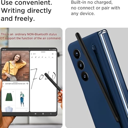Tech Trendz TechTrendz Ultra Slim Premium Case for Samsung Galaxy Z Fold 7 with Built in Compact S Pen Holder and Storage Slot (Fold 7 - Dark Blue) - Image 3