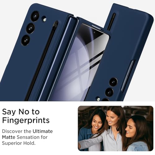 Tech Trendz TechTrendz Ultra Slim Premium Case for Samsung Galaxy Z Fold 7 with Built in Compact S Pen Holder and Storage Slot (Fold 7 - Dark Blue) - Image 4