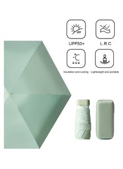 Ssovi Uv Mini Umbrella Sun Protection,Windproof Sun Umbrella Protection for Women and Kids,Travel Small Folding Umbrella for Rain，Portable Lightweight Travel Umbrella with Storage Box  - Image 1