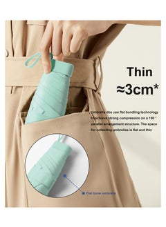 Ssovi Uv Mini Umbrella Sun Protection,Windproof Sun Umbrella Protection for Women and Kids,Travel Small Folding Umbrella for Rain，Portable Lightweight Travel Umbrella with Storage Box  - Image 2