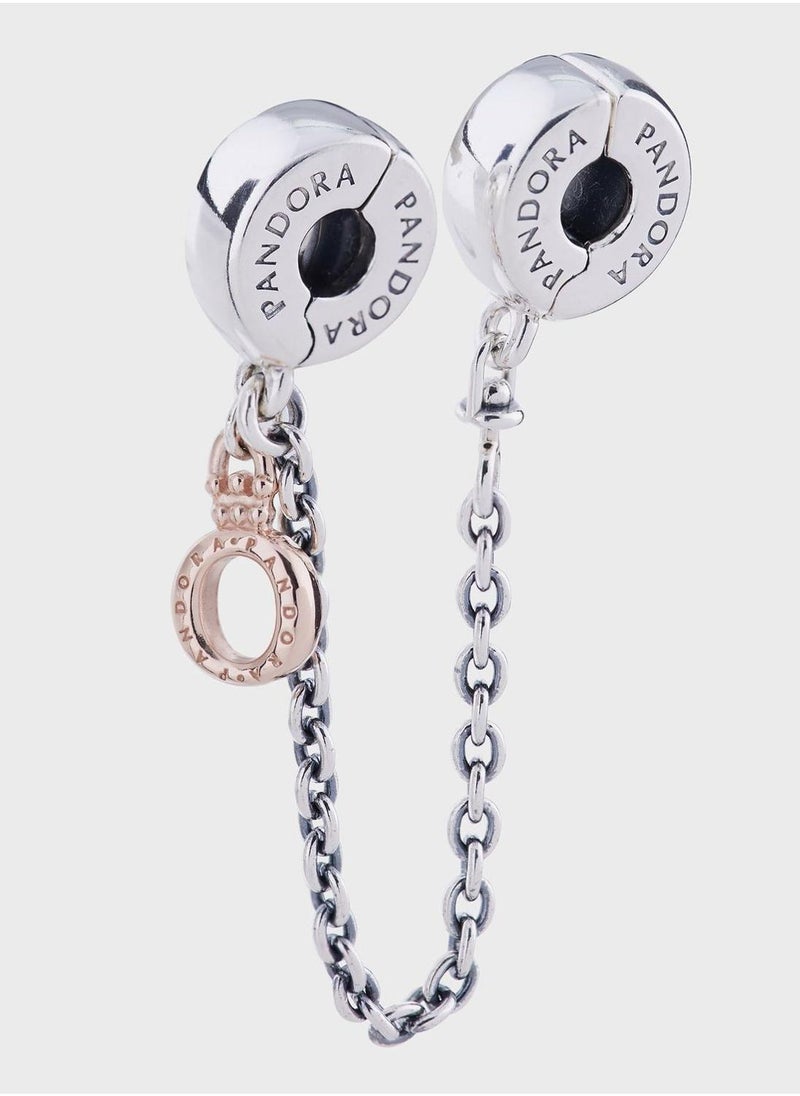 PANDORA Crown Sterling Safty Chain Silicone Grip Charm - Image 1