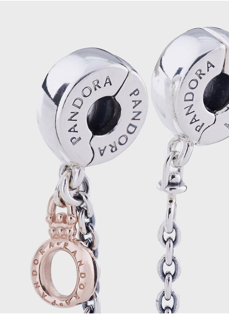 PANDORA Crown Sterling Safty Chain Silicone Grip Charm - Image 3