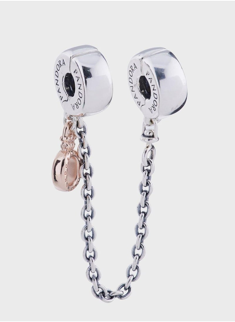 PANDORA Crown Sterling Safty Chain Silicone Grip Charm - Image 2