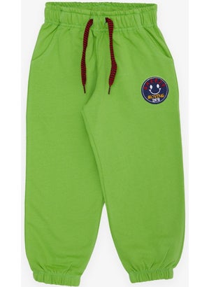 Breeze Girls & Boys Boy's Bottom with Smiling Face Crest Embroidered Lace Accessory 1-4 Years, Pistachio Green  - Image 1