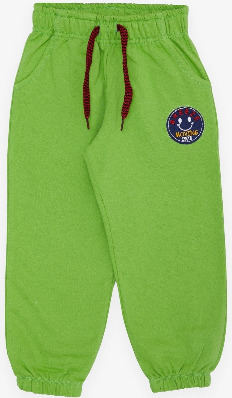 Breeze Girls & Boys Boy's Bottom with Smiling Face Crest Embroidered Lace Accessory 1-4 Years, Pistachio Green  - Image 1