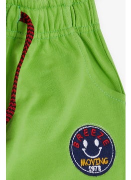 Breeze Girls & Boys Boy's Bottom with Smiling Face Crest Embroidered Lace Accessory 1-4 Years, Pistachio Green  - Image 4