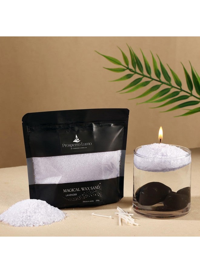 PROSPERRO LUMO by Parkash Candles Non Toxic Luxury Powder Candles - Refillable Sand Wax with 20 Wicks || 200 Gram || Candle Making || Home Decor (Lavender) - Image 1