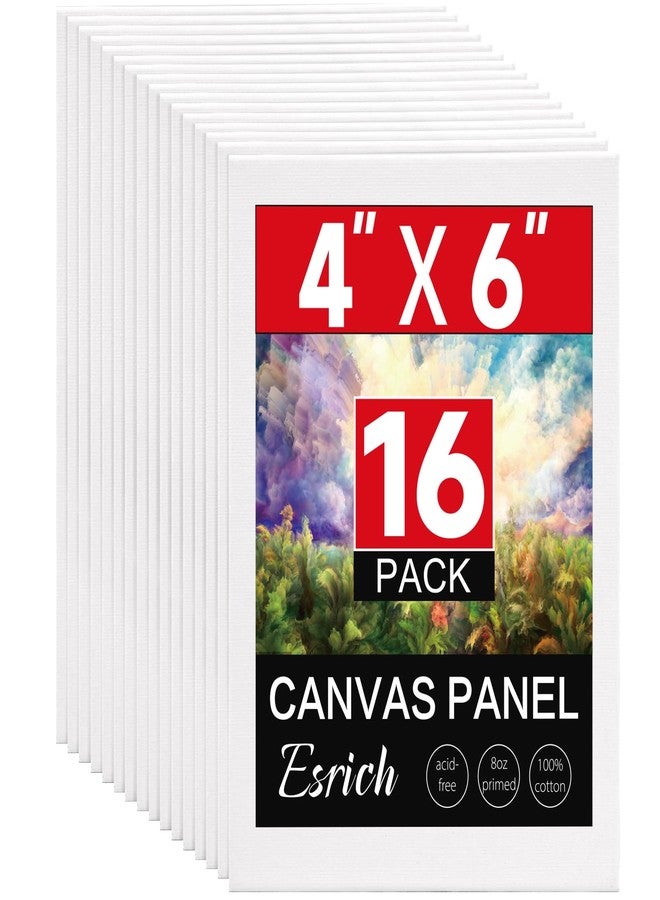 ESRICH 16 Pack 4x6 Inch Small Canvases for Painting, Painting Canvas 4x6 Inch Cotton Primed Acid Free Mini Blank Canvas Panels for Oil Paint,Watercolor,Acrylic Paint, Gouache, Tempera - Image 1