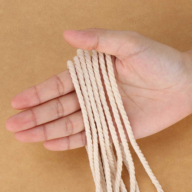 HOMEBOBO Macrame Cord 4mm x 328Yards(984Feet),Natural Cotton Macrame Rope - 3 Strands Twisted Macrame Cotton Cord for Wall Hanging, Plant Hangers, Crafts, Gift Wrapping and Wedding Decorations - Image 4