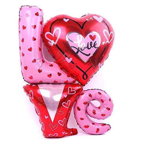 Evisha 1pcs Love Balloon 25 pcs Red Heart Latex Balloons| Gift for Valentine| Valentine Gift | Valentines Day Gift |Valentines Day Decoration Items| Party Decoration Items - Image 3