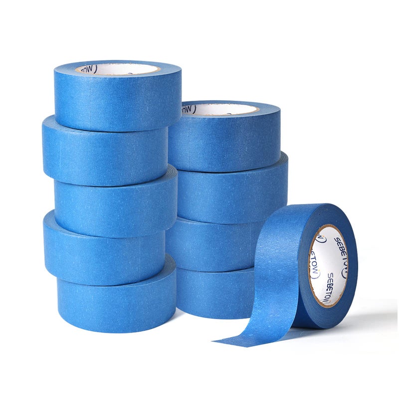 SEBETOW 10 Rolls Painters Tape 2 inch Bulk Painter Tape Blue Wide Roll, Blue Masking Tape, 2 Inches x 55 Yards for General Purpose Wall Painting, Home Improvement - Image 1