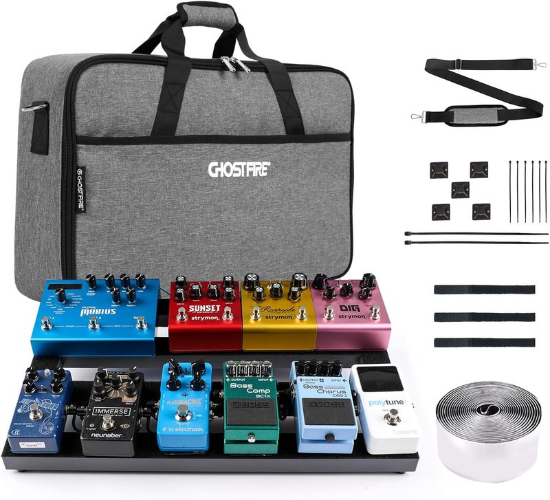 GHOSTFIRE Ghost Fire Guitar Pedal Board with Carry Bag - Lightweight Aluminum Alloy, 19.8''x11.5'' - Image 1