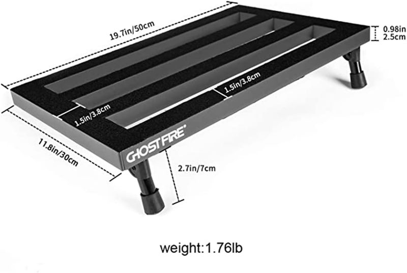 GHOSTFIRE Ghost Fire Guitar Pedal Board with Carry Bag - Lightweight Aluminum Alloy, 19.8''x11.5'' - Image 2