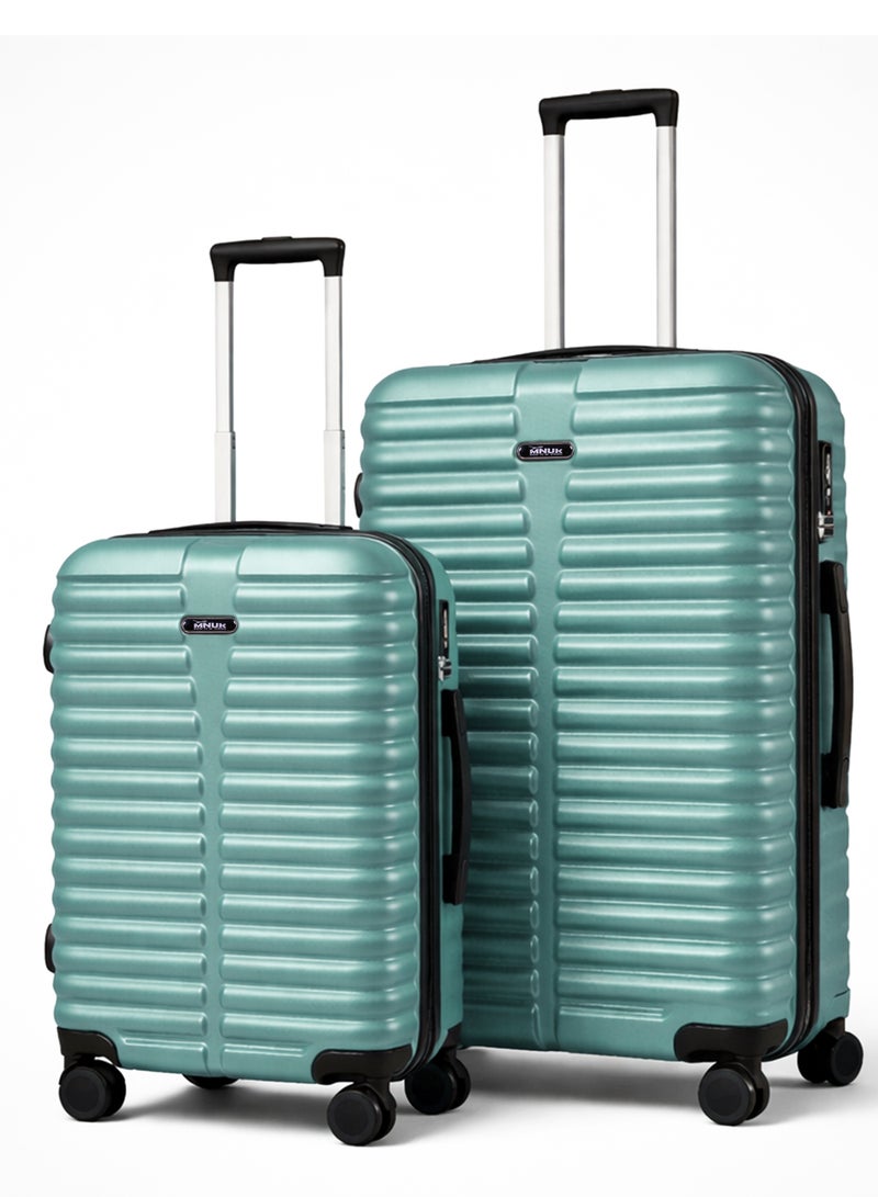 MNUK Destiny Set of 2 Luggage | Cabin-20 Inch, Medium-24 Inch| Hardside Soft Handle Trolley with TSA Lock |Double 360° 4 Wheeler| Pista Green - Image 1