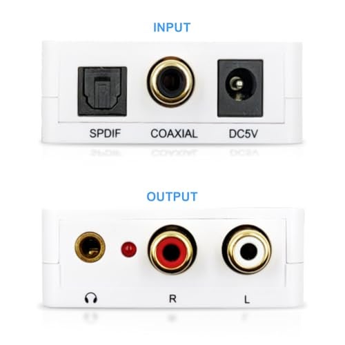 Orei DA21 Optical SPDIF/Coaxial Digital to RCA L/R Analog Audio Converter with 3.5mm Jack Support Headphone/Speaker Outputs - Image 2
