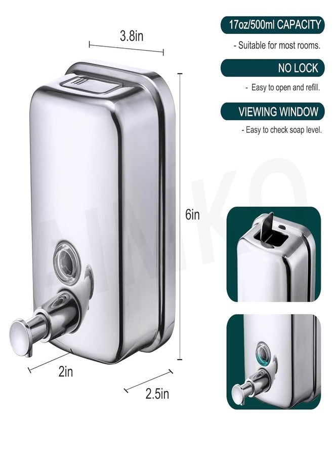AIMKO Stainless Steel Handwash Dispenser Bottle, Easy Push Button | Elegant Design | Silver |Easy to Refill Soap Dispenser | Wall Hand Wash Dispenser Bottles for Bathroom and Kitchen (1000 ml) - Image 2
