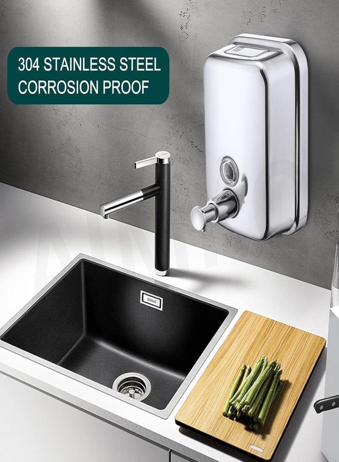 AIMKO Stainless Steel Handwash Dispenser Bottle, Easy Push Button | Elegant Design | Silver |Easy to Refill Soap Dispenser | Wall Hand Wash Dispenser Bottles for Bathroom and Kitchen (1000 ml) - Image 3