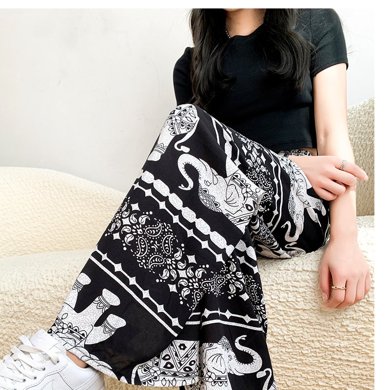 Thailand Yoga Pants Elephant High Waist Wide Leg Pants Beach Pants 2024 New Summer Thin Southeast Asian Hot SellingElephant 603 Elephant 603 