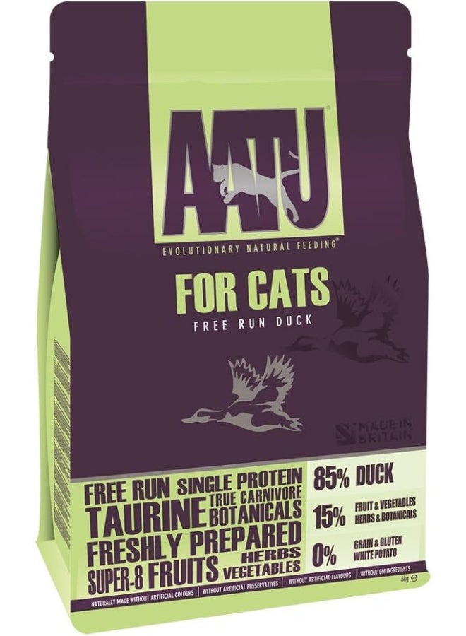 AATU 85/15 Complete Dry Cat Food, Duck 3kg - High Protein, Grain Free Recipe, No Artificial Ingredients - Image 1