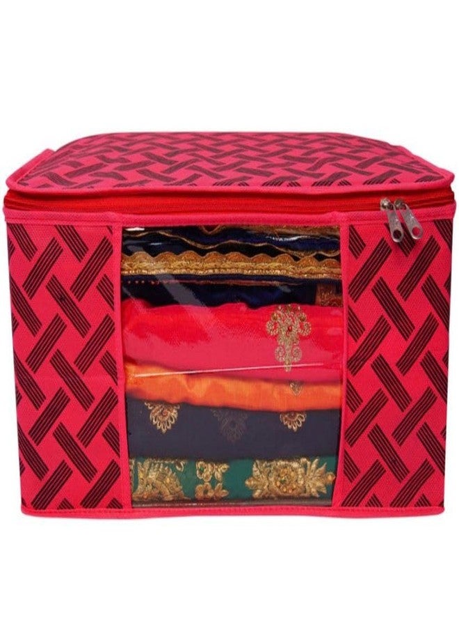 Vidhi14 Vidhi 14 Saree Cover High- Storage Bag For Organizer Big in size Floral and Printed,of (Sky Red) of, 6 - Image 4