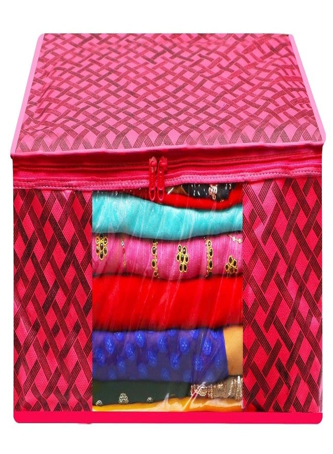 Vidhi14 Vidhi 14 Saree Cover High- Storage Bag For Organizer Big in size Floral and Printed,of (Sky Red) of, 6 - Image 2