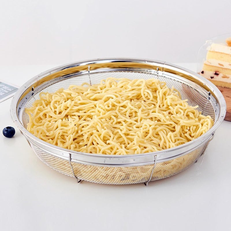 DOPMEP Fine Mesh Strainer for Kitchen, Stainless Steel Colander Bowl for Pasta, Rice, Fruit, Metal Net Baskets with Resting Base - Strain, Drain, Rinse （Diameter 9.84 inch） - Image 5