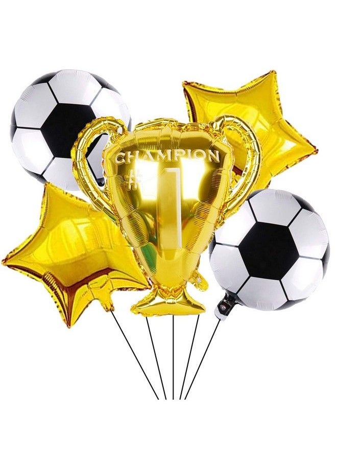 ALY - Soccer Party Balloons Supplier 5Pcs Championship Trophy Balloon And Soccer Foil Balloons For Kids Birthday Baby Shower Soccer Theme Party Decorations - Image 1