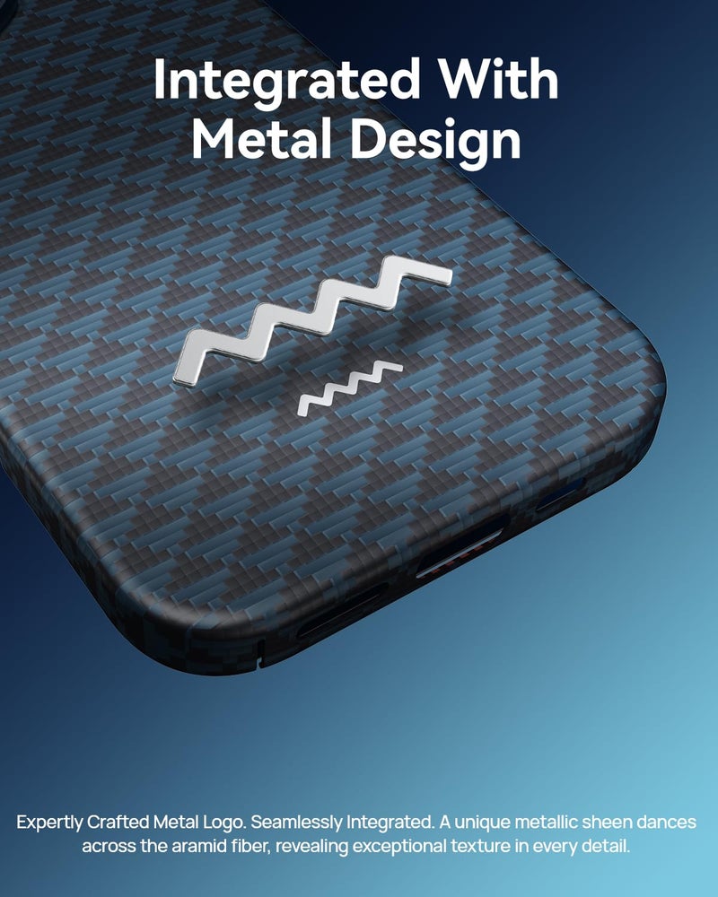 RAPTIC حافظة RAPTIC AeroWoven لجهاز iPhone Air 6.5 بوصة، متوافقة مع MagSafe، غير قابلة للانزلاق وحافظة خفيفة للغاية لجهاز iPhone Air مع شعور بدون حافظة، نسيج ألياف أراميد 1500D، عميق. - Image 3