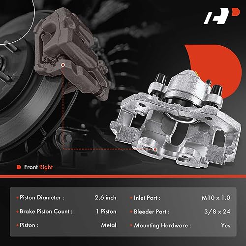 A-Premium Disc Brake Caliper Assembly with Bracket Compatible with Select Ford, Mazda and Mercury Models - Escape/Tribute/Mariner 2009-2010, 2.5L/3.0L - Front Right Passenger Side - Image 2