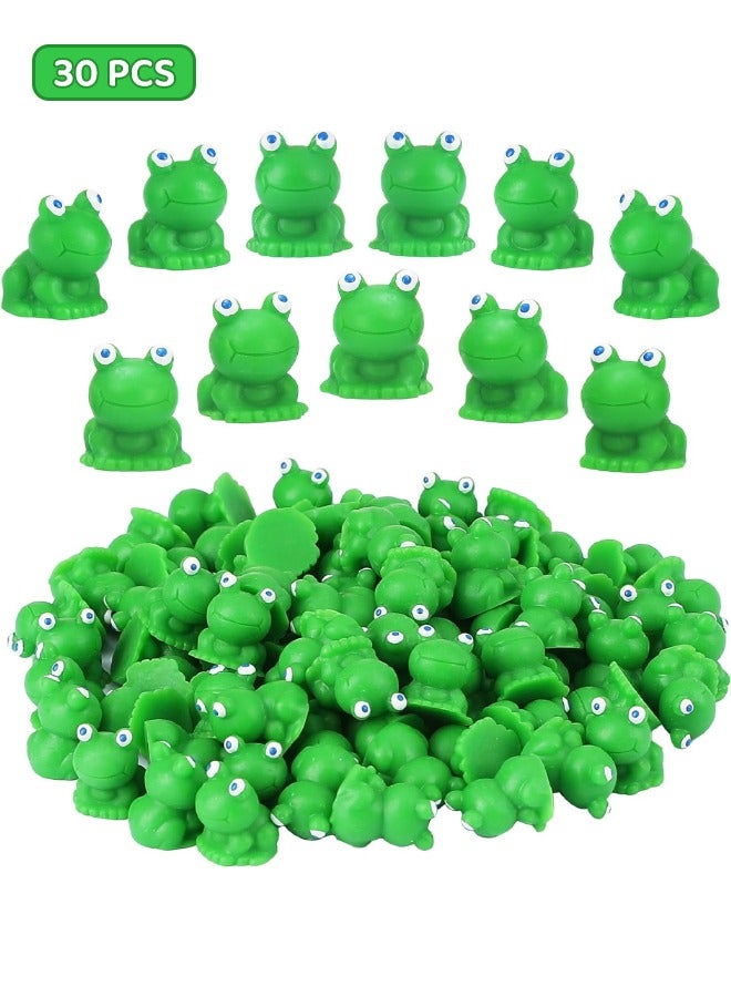 30 Pcs Mini Resin Frogs, Tiny Green Frogs Set for Potted Miniature Decoration, Garden Aquarium Potted, Garden Dollhouse, Cake Decoration, DIY Slime Kit, Craft Charms Party Toys - Image 1