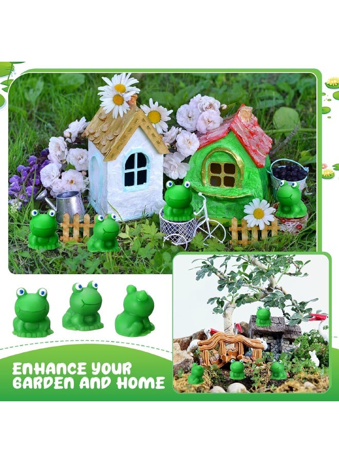 30 Pcs Mini Resin Frogs, Tiny Green Frogs Set for Potted Miniature Decoration, Garden Aquarium Potted, Garden Dollhouse, Cake Decoration, DIY Slime Kit, Craft Charms Party Toys - Image 3