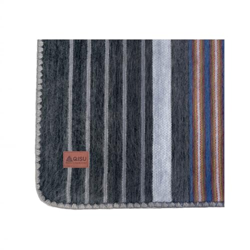 QISU Alpaca Wool Blanket Throw | Large, Beautiful, Warm, Variegated | 85 x 65 inches | Ultra-Soft, Hypoallergenic and Breathable | Non-Itchy or Scratchy Fabric (Grey Autumns) - Image 1