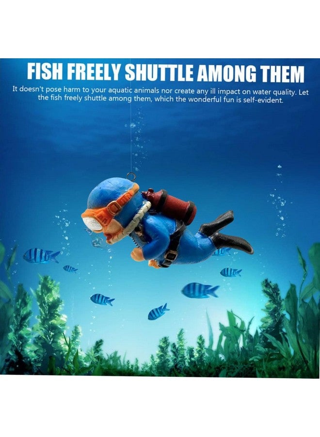 VAYINATO® 2 Piece (Blue) Floating Mini Cute Diver Aquarium Fish Tank Simulation Decoration Ornaments | Made with Eco Friendly Resin | No Harm to Fish by Petzlifeworld - Image 3