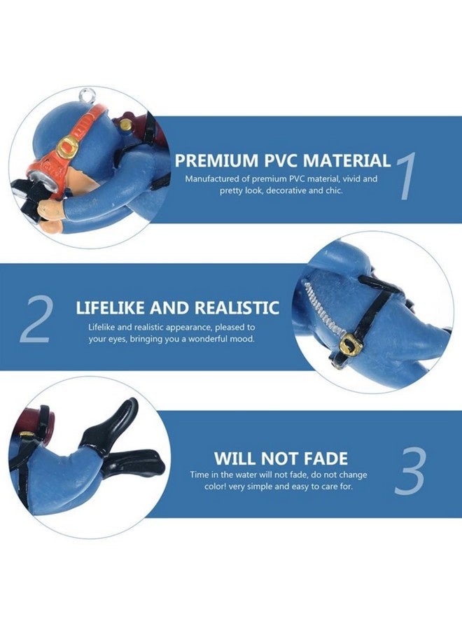 VAYINATO® 2 Piece (Blue) Floating Mini Cute Diver Aquarium Fish Tank Simulation Decoration Ornaments | Made with Eco Friendly Resin | No Harm to Fish by Petzlifeworld - Image 2