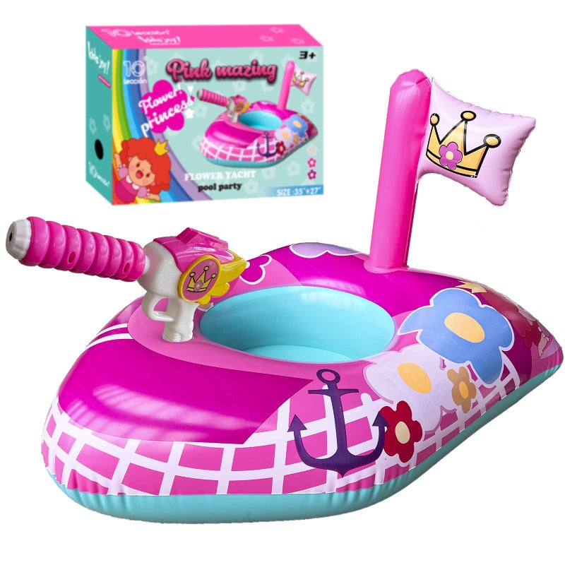 10Leccion Inflatable Pool Floats Kids-Girls Pool Toys for Toddlers Ages 3-8, Kids Floats for Swimming Pool, Pink Princess Pool Floaties for Summer Water Toys - Image 1