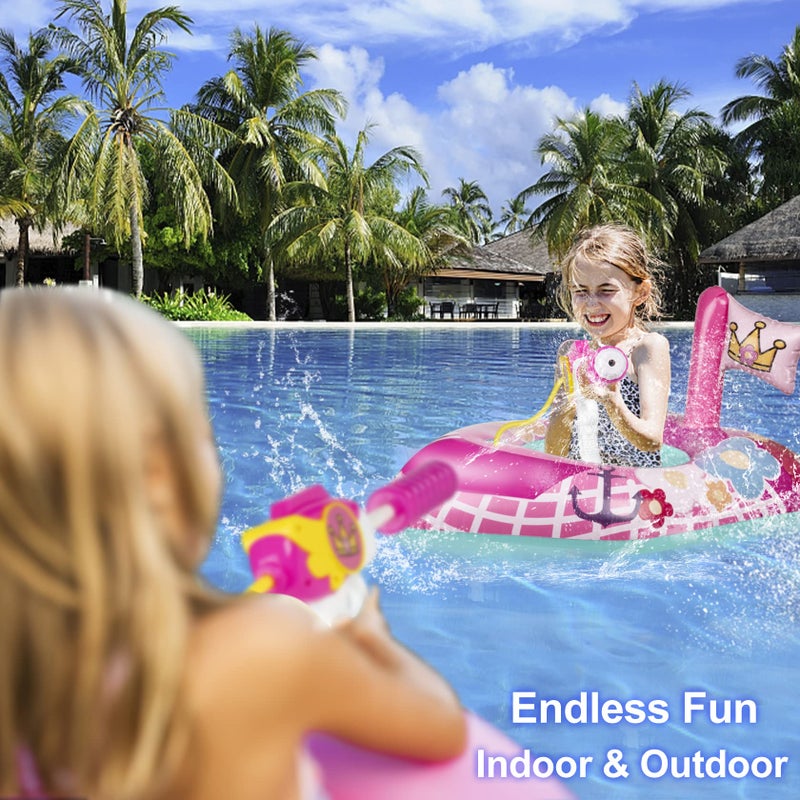 10Leccion Inflatable Pool Floats Kids-Girls Pool Toys for Toddlers Ages 3-8, Kids Floats for Swimming Pool, Pink Princess Pool Floaties for Summer Water Toys - Image 3