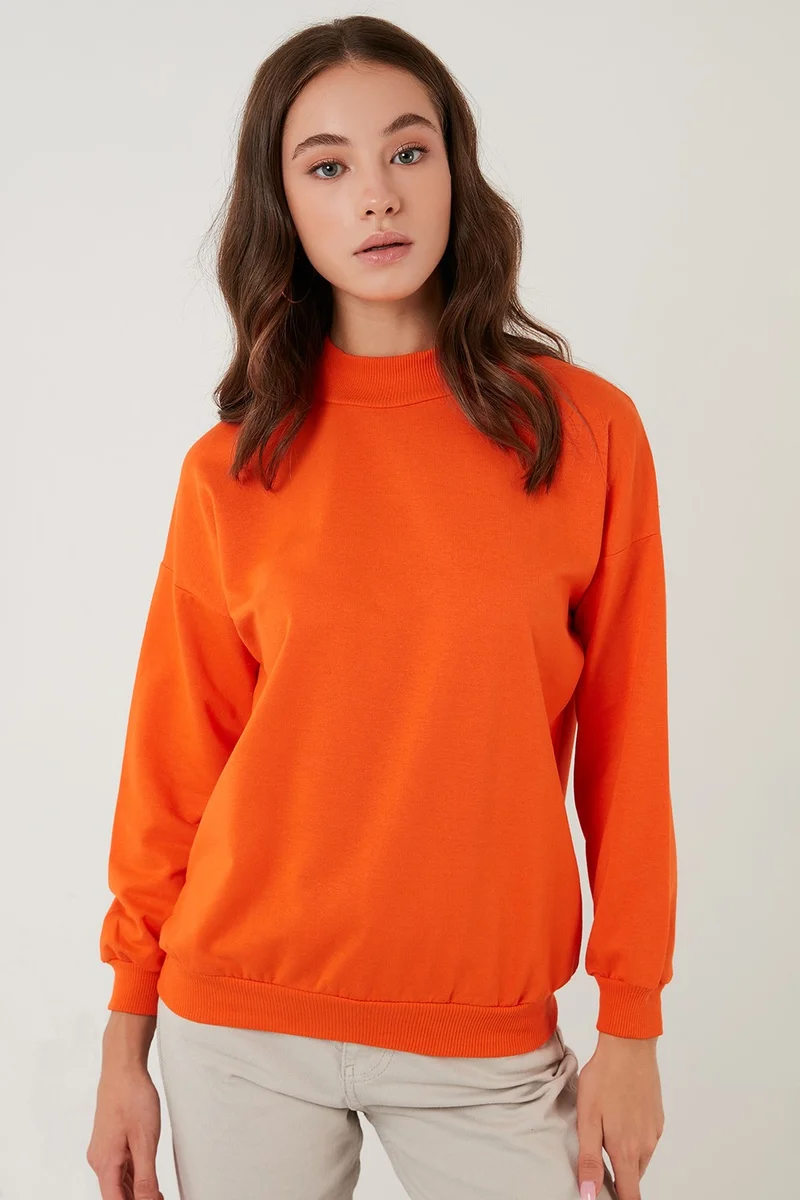 Lela High Collar Basic Knitted Sweat Women SWEAT 5863323