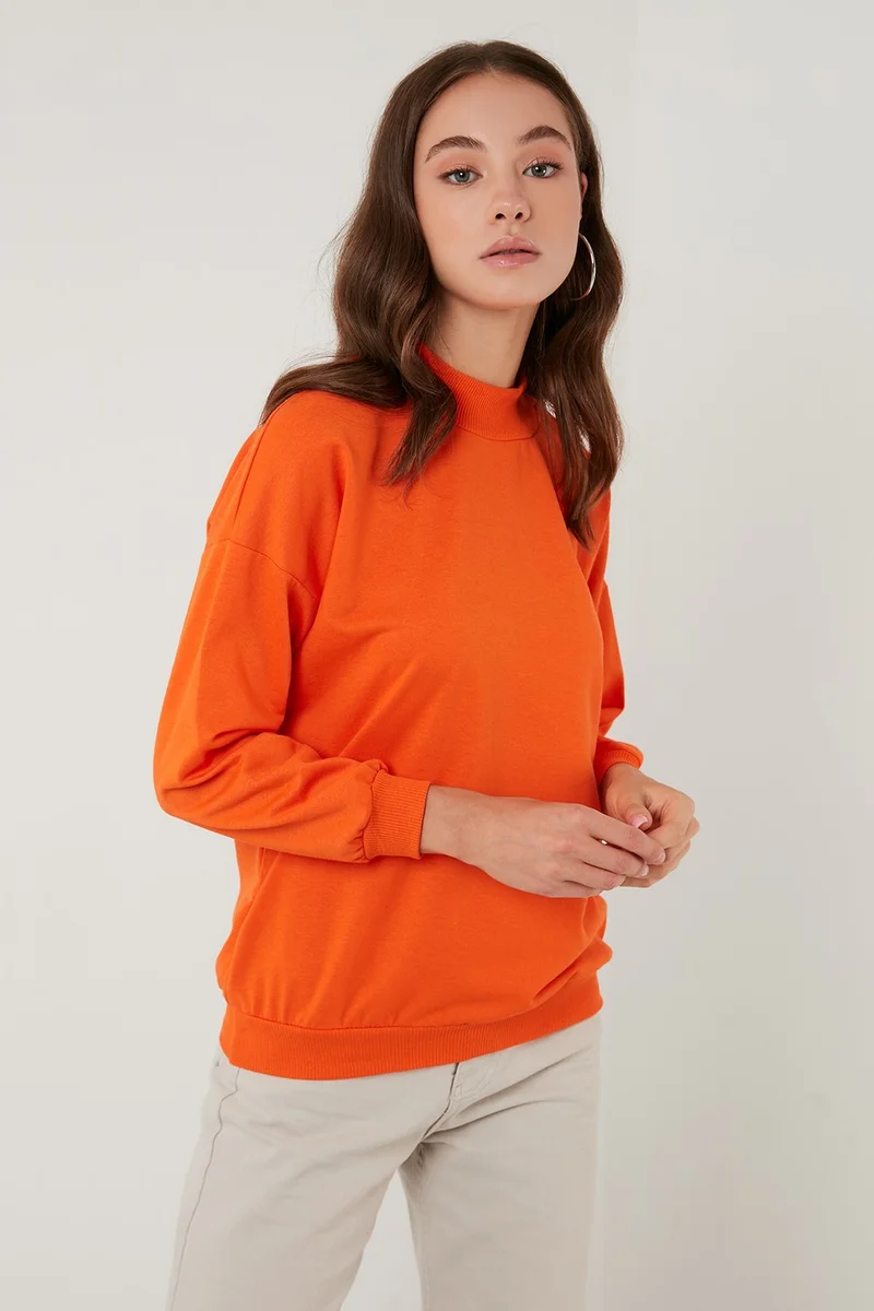 Lela High Collar Basic Knitted Sweat Women SWEAT 5863323