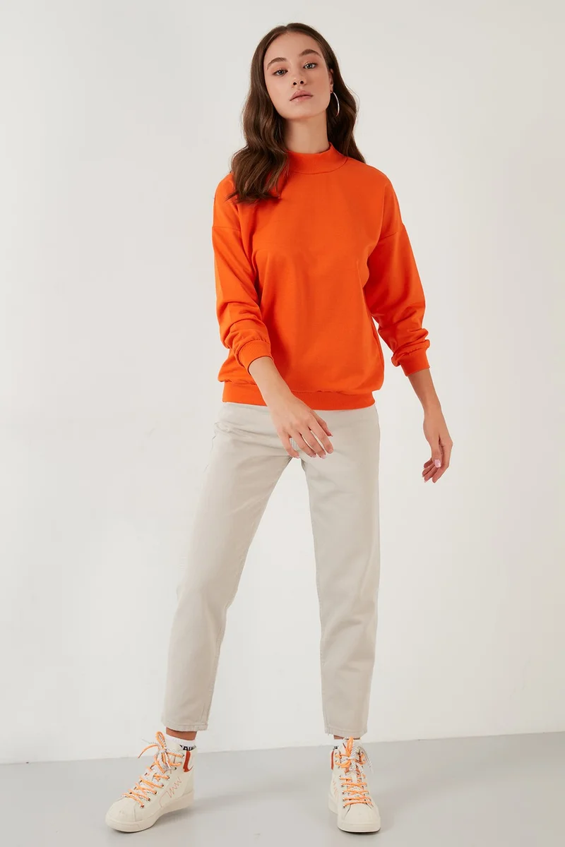 Lela High Collar Basic Knitted Sweat Women SWEAT 5863323