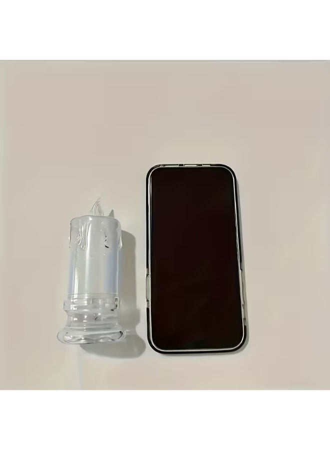 طقم 4 شموع LED بدون لهب تعمل بالبطارية داخل أوعية أكريليك دائرية لرمضان - Image 4