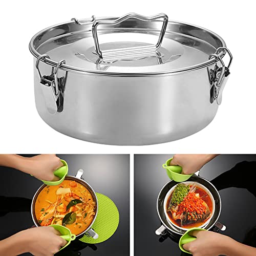 Tookie Flan Mold, Portable Flan Pan Flanera Mold, Food-Grade Stainless Steel Large Capacity Round Cake Baking Flan Maker with Lid and Handle for Chocolate Cake Cupcake Pudding(Silver) - Image 3