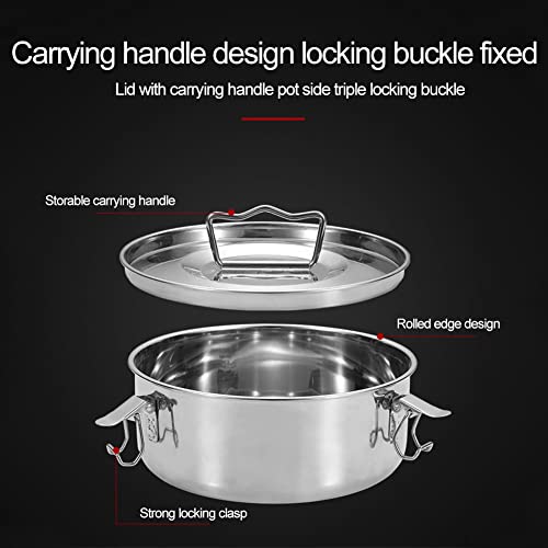 Tookie Flan Mold, Portable Flan Pan Flanera Mold, Food-Grade Stainless Steel Large Capacity Round Cake Baking Flan Maker with Lid and Handle for Chocolate Cake Cupcake Pudding(Silver) - Image 4