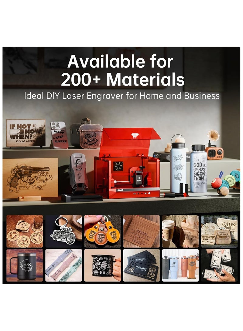 Starwell DAJA A7Pro mini Enclosed Laser Engraver and Cutter Machine, Engraving Machine High Precision Engraving Machine for Cutting Wood,Acrylic, Plastics 4.7 x 4.7 inches (A7Pro+5.5W) - Image 3