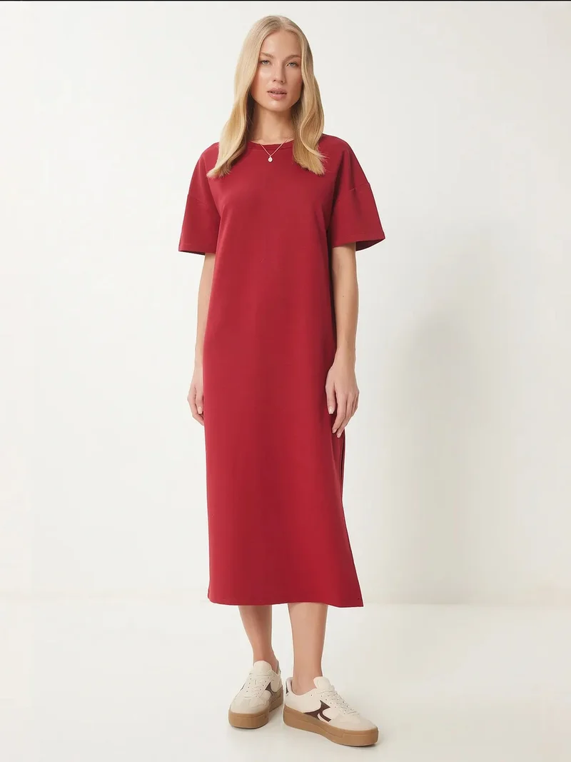 السعادة في إسطنبول ISTANBUL Midi Cotton Dress with Slit