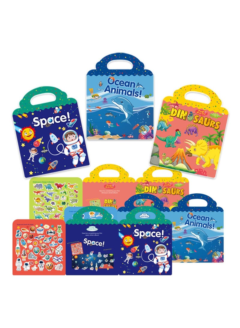 KASTWAVE Reusable Sticker Books for Kids Dinosaur Toys Sticker Book Toys for 1 2 3 5 Year Old Boy Girl Gifts Reusable Static Sticker Learning Toys for Toddlers Great Birthday Gift - Image 1